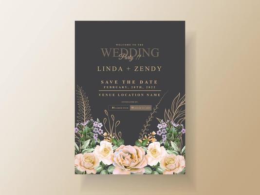 Wedding invitation elegant black theme