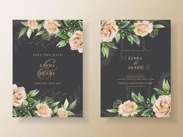 Wedding invitation elegant black theme vector