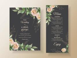 invitación de boda elegante tema negro vector