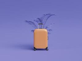 suitcase with palm branches on the back photo