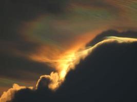 beautiful photo of the afternoon sun between the clouds