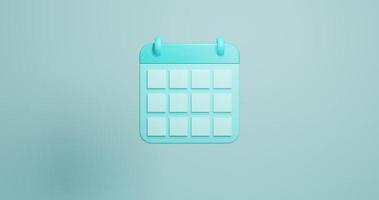 3D render illustration organizer calendar Blue photo