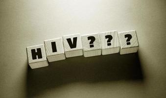 HIV Word with Wooden Cubes photo