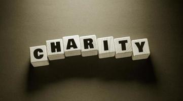 Charity Word with Wooden Cubes photo