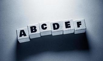 Alphabet English Word with Wooden Cubes photo