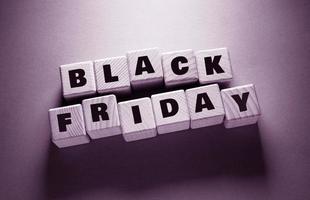 Black Friday Word with Wooden Cubes photo