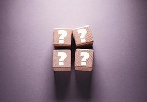 Question Mark Word with Wooden Cubes photo