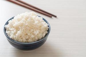 cooked white rice bowl photo