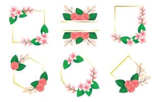 conjunto de marco floral vector