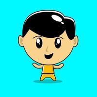 boy cute character with emotion vector