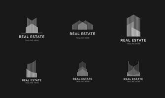 Construction and Real Estate logo set vector