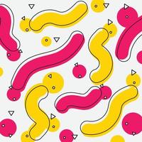 Creative doodle art header with different shapes and textures. Collage. Vector