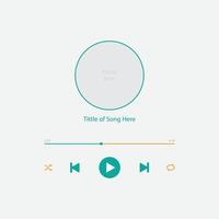 template music player for handphone. music player template with simple modern style vector