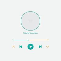 reproductor de música de plantilla para teléfono móvil. plantilla de reproductor de música con estilo moderno simple vector