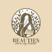 Beautiful women natural vector logo template Premium Vector