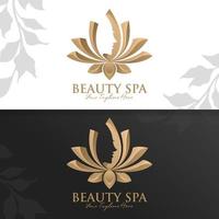 plantilla de logotipo de belleza yoga y spa vector premium