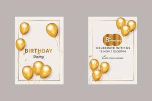 decoración de tarjeta de feliz cumpleaños con globos vector