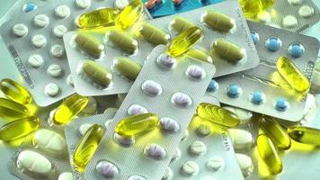Medicine pills tablets rotating
