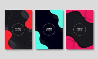 Set Design Cover Template With Colorful Liquid Effect vector