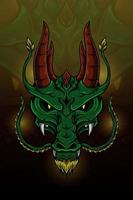 Double horn dragon vector illustration