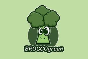 Broccoli logo cartoon illustration vector
