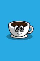 Cute coffee cartoon illustration vector