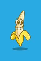 Smile banana cartoon illustration vector