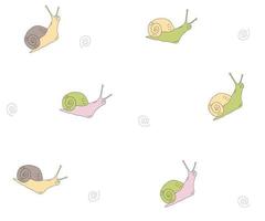 seamless children's pattern of multicolored snails vector