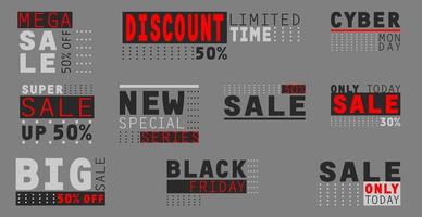 Set of web templates, discount advertising background - Vector