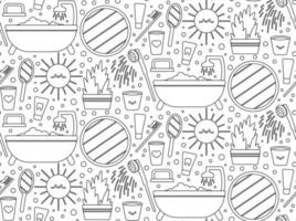 Seamless repeating bathroom pattern with shower and personal care items. Morning and evening routine. Vector illustration.
