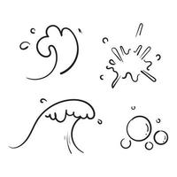 hand drawn doodle ocean water splash illustration vector