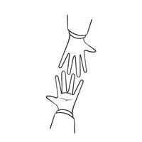 hand drawn doodle hand grab hands illustration vector symbol for helping others illustration