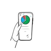 hand drawn doodle pie chart data diagram illustration vector