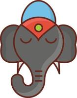 Ilustración de vector de Ganesha sobre un fondo transparente. símbolos de primera calidad. icono de color plano de línea vectorial para concepto y diseño gráfico.