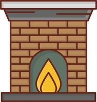 Ilustración de vector de chimenea sobre un fondo transparente. símbolos de primera calidad. icono de color plano de línea vectorial para concepto y diseño gráfico.