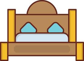 Ilustración de vector de cama sobre un fondo transparente. símbolos de primera calidad. icono de color plano de línea vectorial para concepto y diseño gráfico.