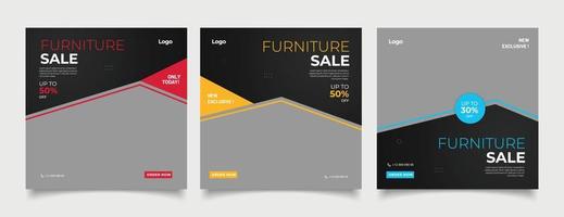 Exclusive furniture sale instagram story and template vector