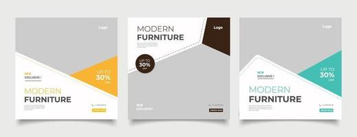 Exclusive furniture sale instagram story and template vector