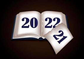feliz año nuevo 2022 libro vector