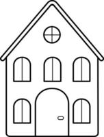 House linear icon. Contour symbol. Vector isolated outline