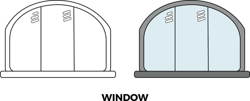 Window minimal color flat linear icon. Vector isolated outline
