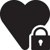 heart with a lock sign vector