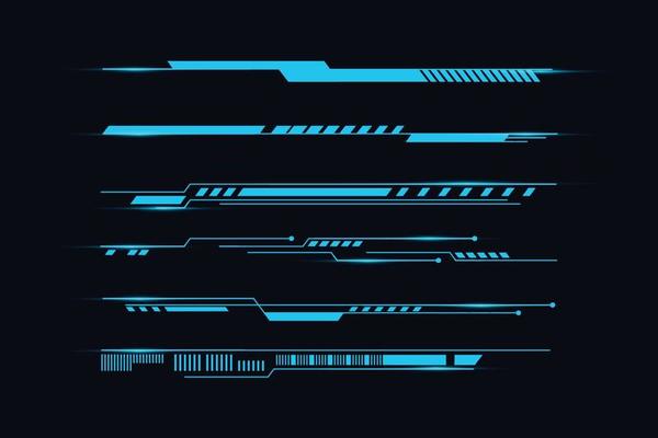 hi tech lines element design vector. futuristic modern line vector design template. Futuristic Elements Header Set Interface Control vector design template.