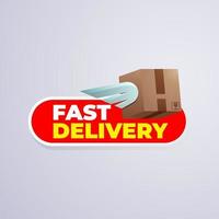 Fast delivery label or sticker vector symbol for media promotion product and advertising