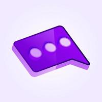 vector de icono de mensaje, cuadro de texto o símbolo de chat con diseño de estilo isométrico 3d