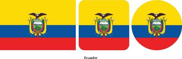 Ecuador flag, vector illustration