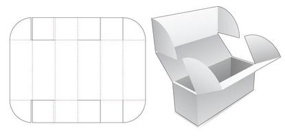 Cardboard folded 2 flips packaging die cut template vector
