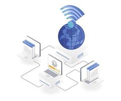 Wifi network for world business vector
