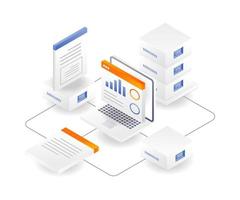 Network document database computer process analysis cloud server vector