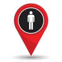 Pointer location with man icon vector